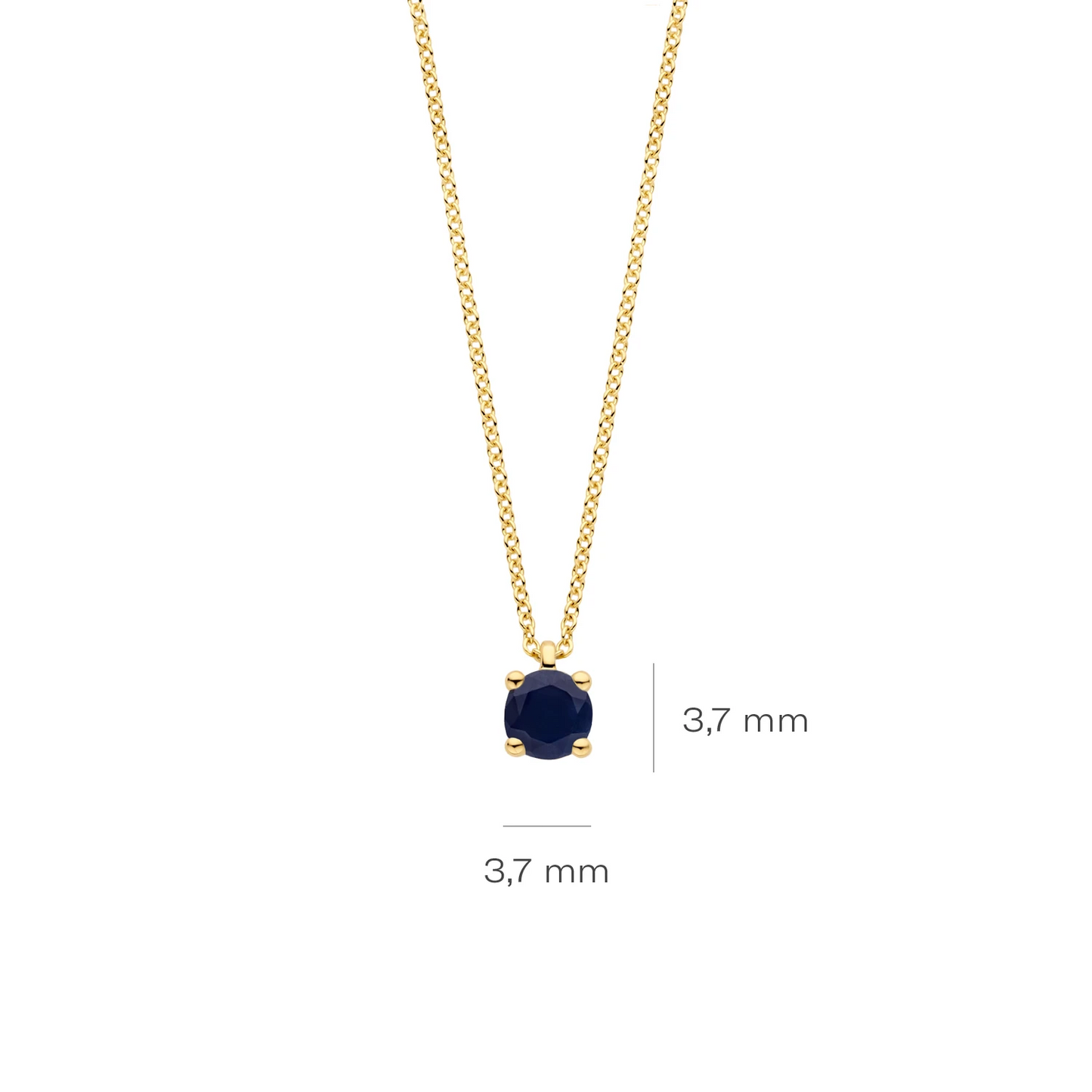 Blush Collier 3200YBS - Geel Goud (14k) met Blauwe Saffier