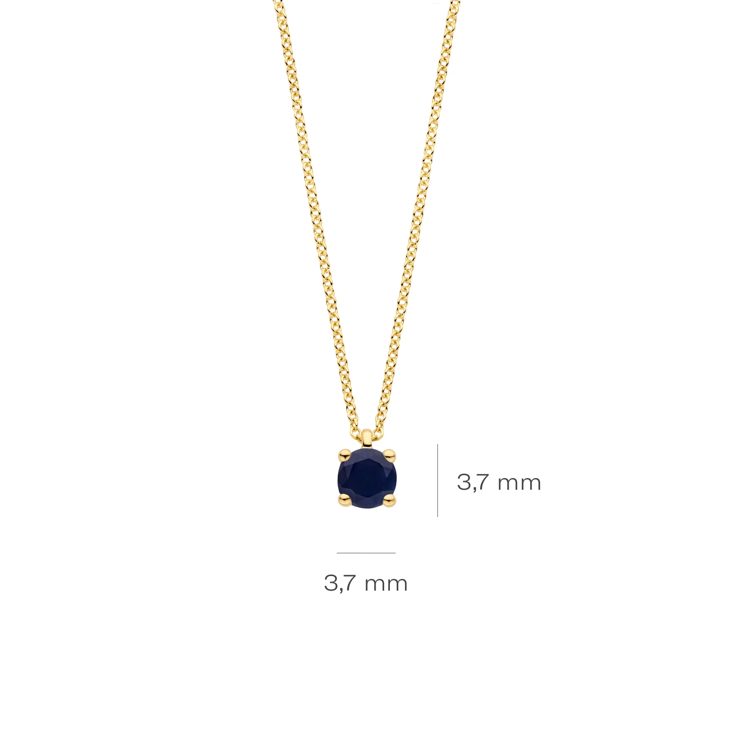 Blush Collier 3200YBS - Geel Goud (14k) met Blauwe Saffier