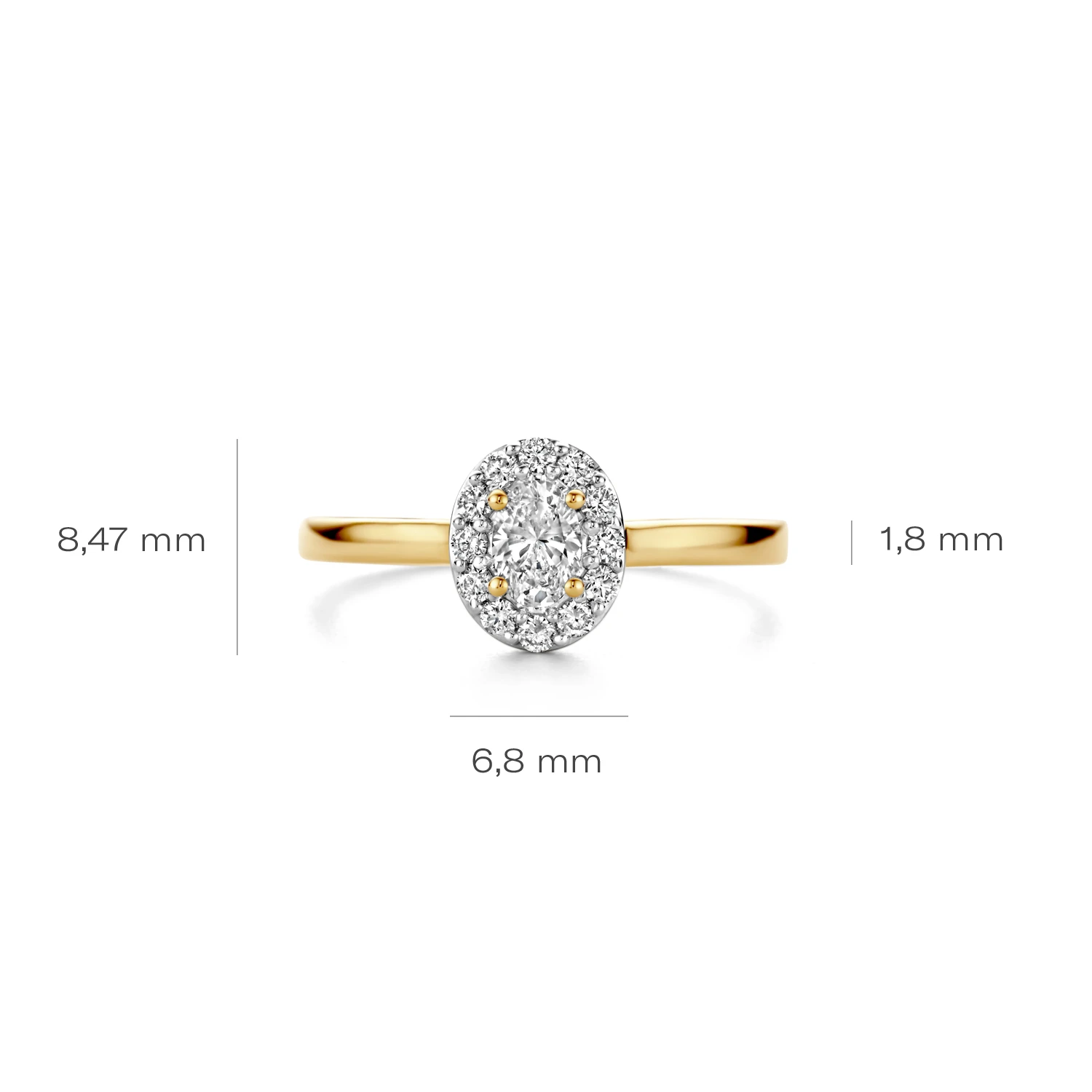 Blush Lab Diamonds Ring LG1016Y – Geel Goud (14k) met Lab grown Diamant