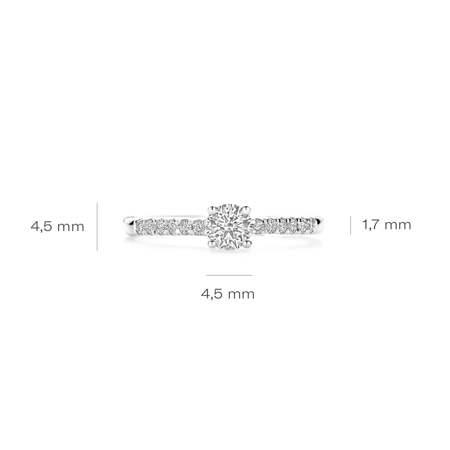 Blush Lab Diamonds Ring LG1018W - Witgoud (14k) met Lab grown Diamant