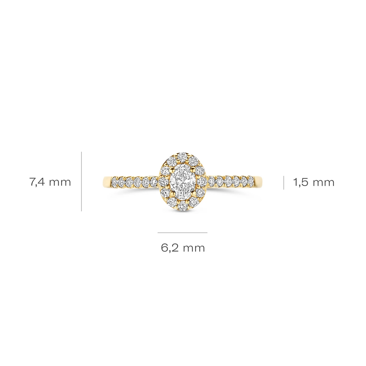 Blush Lab Diamonds Ring LG1045Y – Geelgoud (14k) met Lab grown Diamant