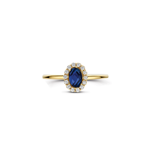 Blush Lab Diamonds Ring LG1082Y – Geelgoud (14k) met Lab grown Diamant en Lab Grown Saffier