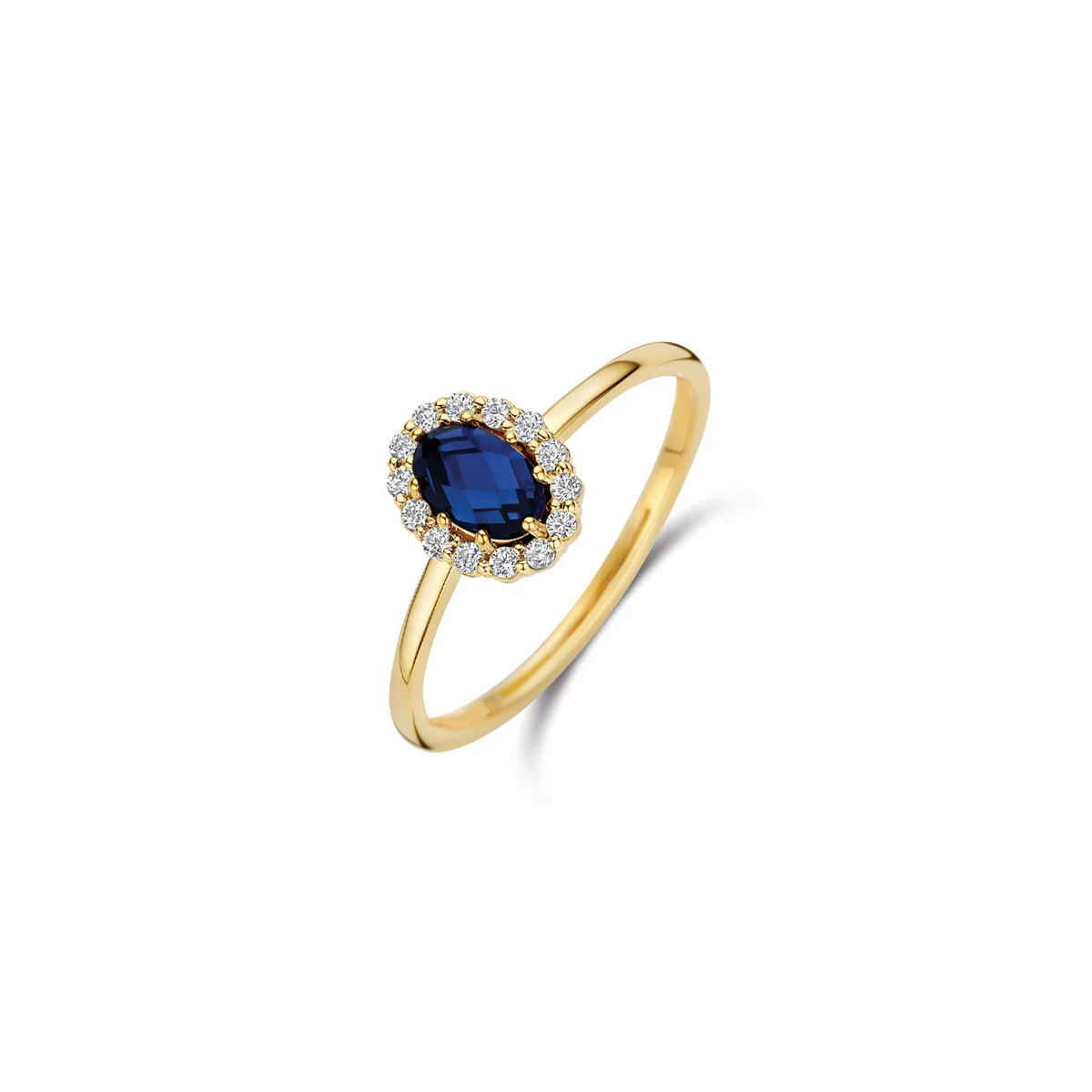 Blush Lab Diamonds Ring LG1082Y – Geelgoud (14k) met Lab grown Diamant en Lab Grown Saffier