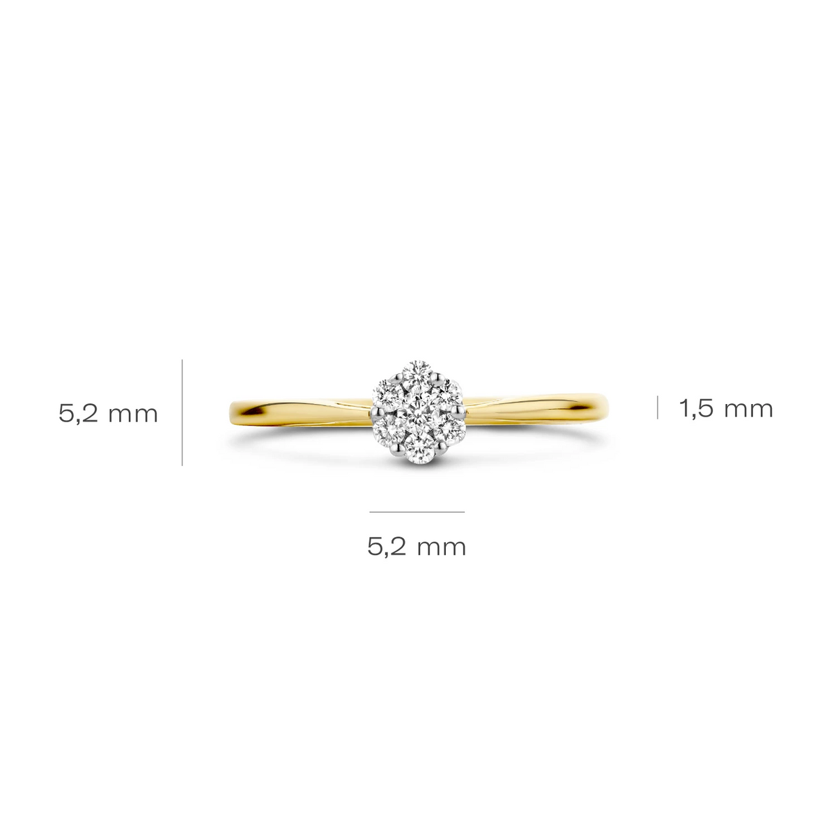 Blush Natural Diamonds Ring 1611BDI – Geel en Wit Goud (14k) met Diamant