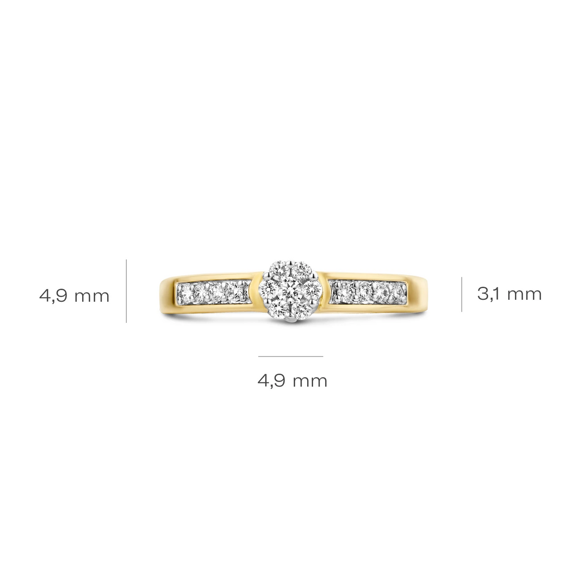 Blush Natural Diamonds Ring 1624BDI – Geel en Wit Goud (14k) met Diamant