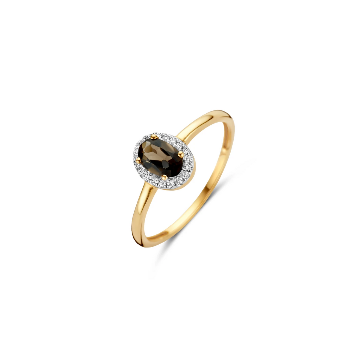 Blush Natural Diamonds Ring 1661YDS - Geelgoud (14k) met Diamant en Smokey Quartz