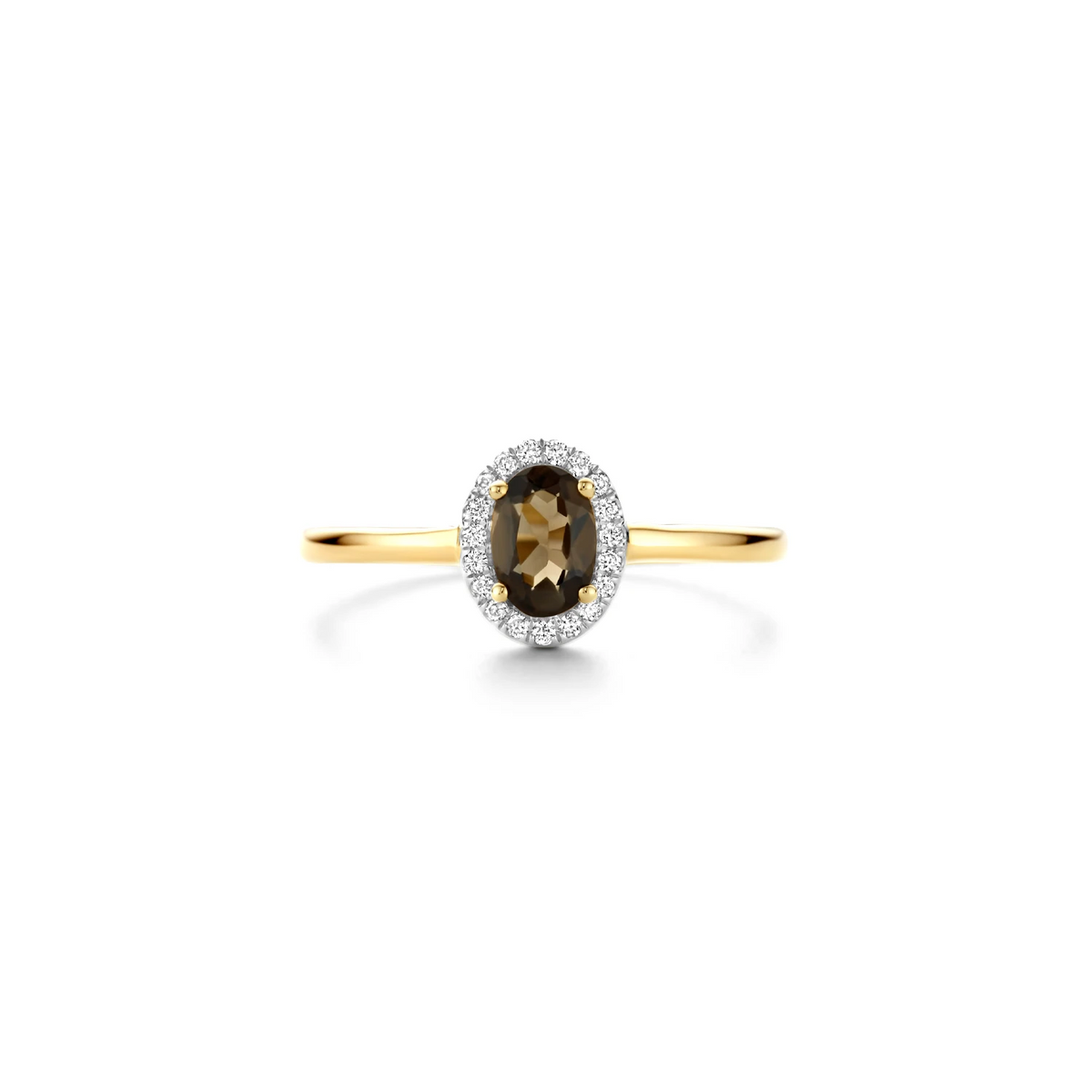 Blush Natural Diamonds Ring 1661YDS - Geelgoud (14k) met Diamant en Smokey Quartz