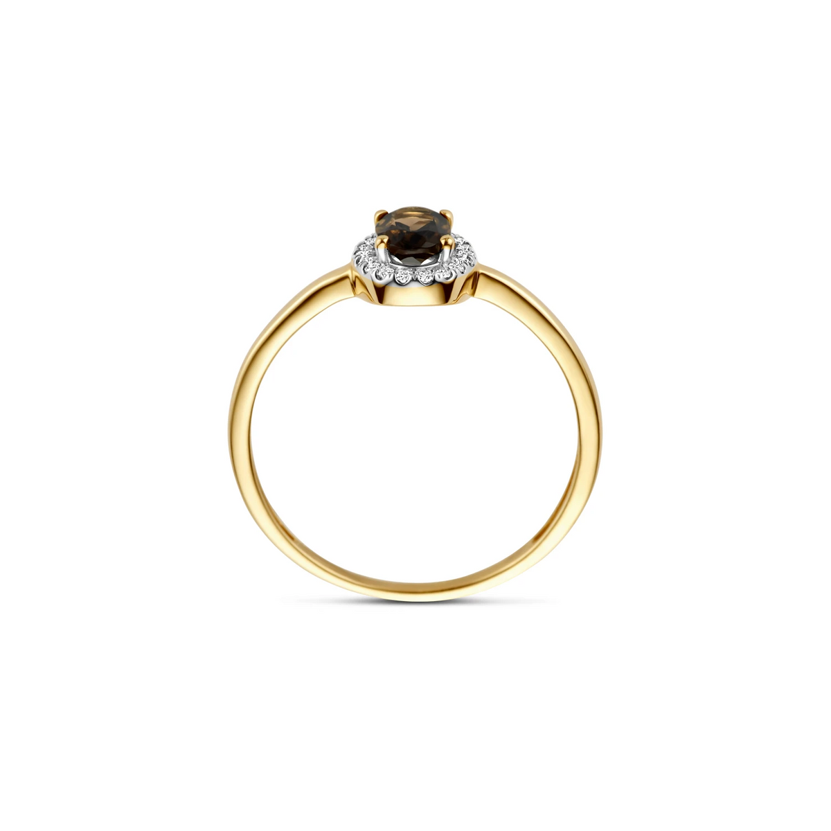Blush Natural Diamonds Ring 1661YDS - Geelgoud (14k) met Diamant en Smokey Quartz
