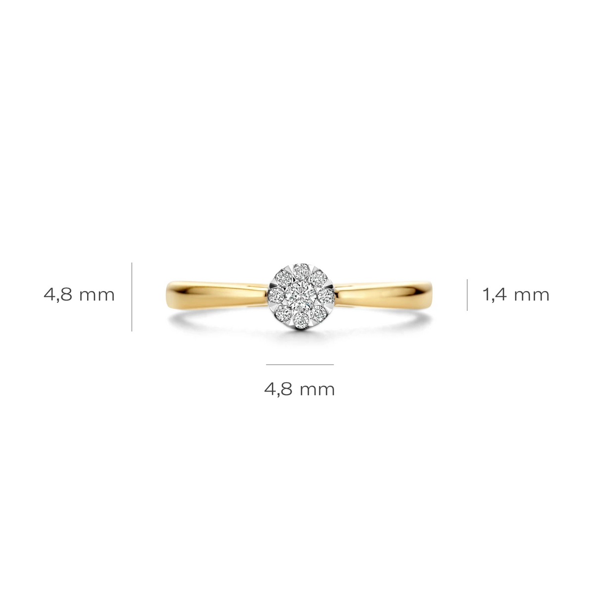 Blush Natural Diamonds Ring 1676BDI - Geel en Wit goud (14k) met Diamant