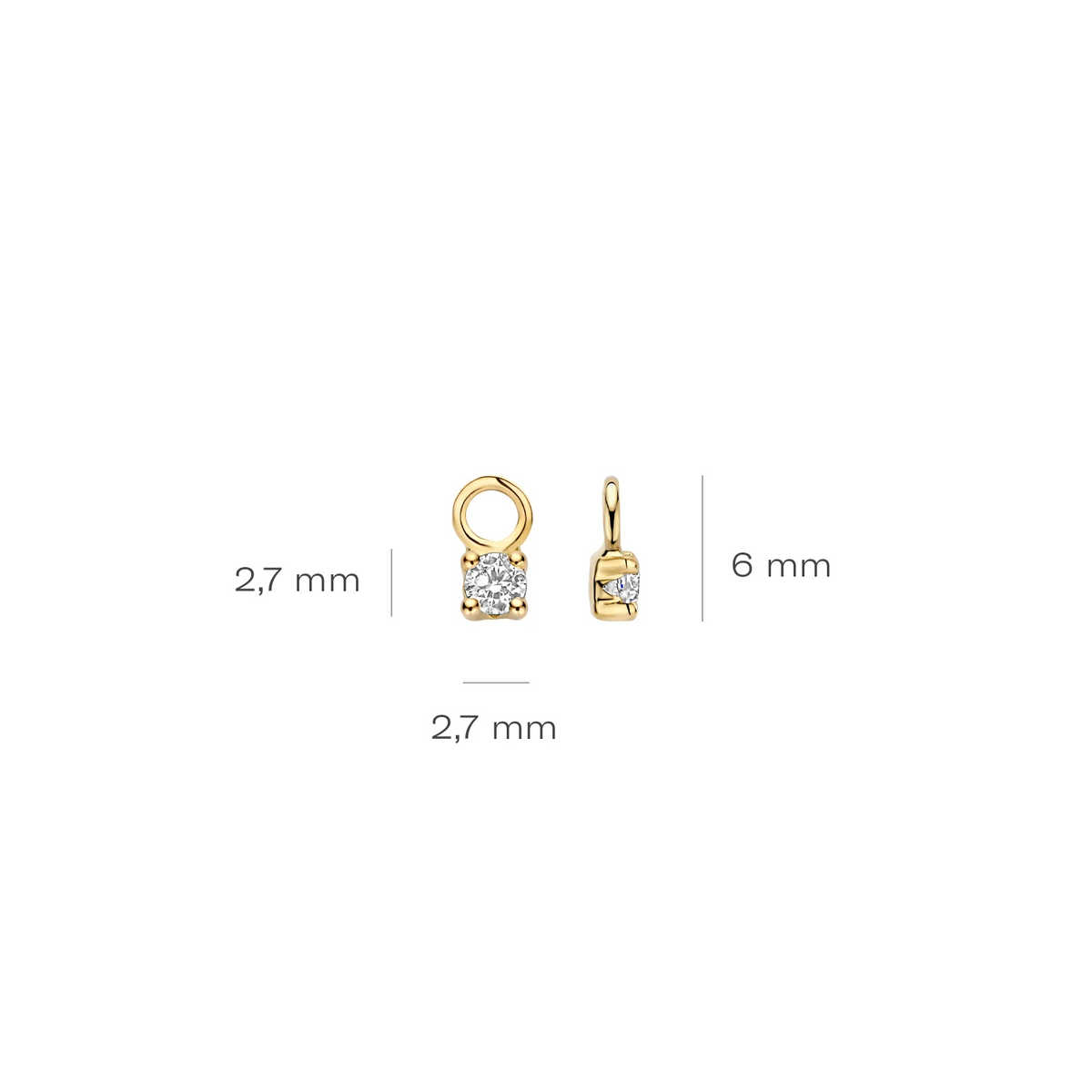 Blush Oorbedels 9097YZI - Geelgoud (14k) met Zirconia