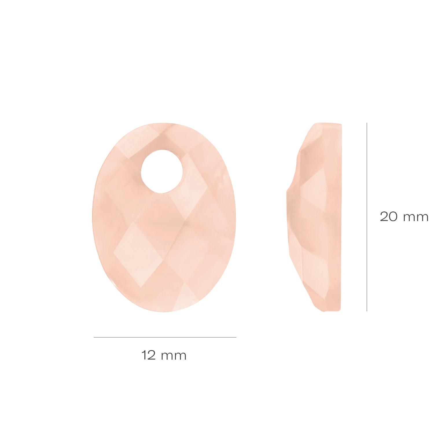 Blush Oorbelbedels 810PIQO - Mineraalsteen Rose Quartz