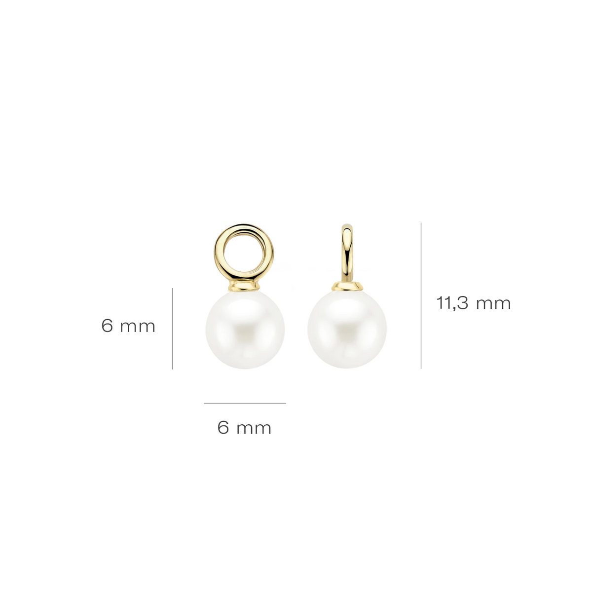 Blush Oorbelbedels 9046YPW -  Geel Goud (14k) met Swarovski Parel