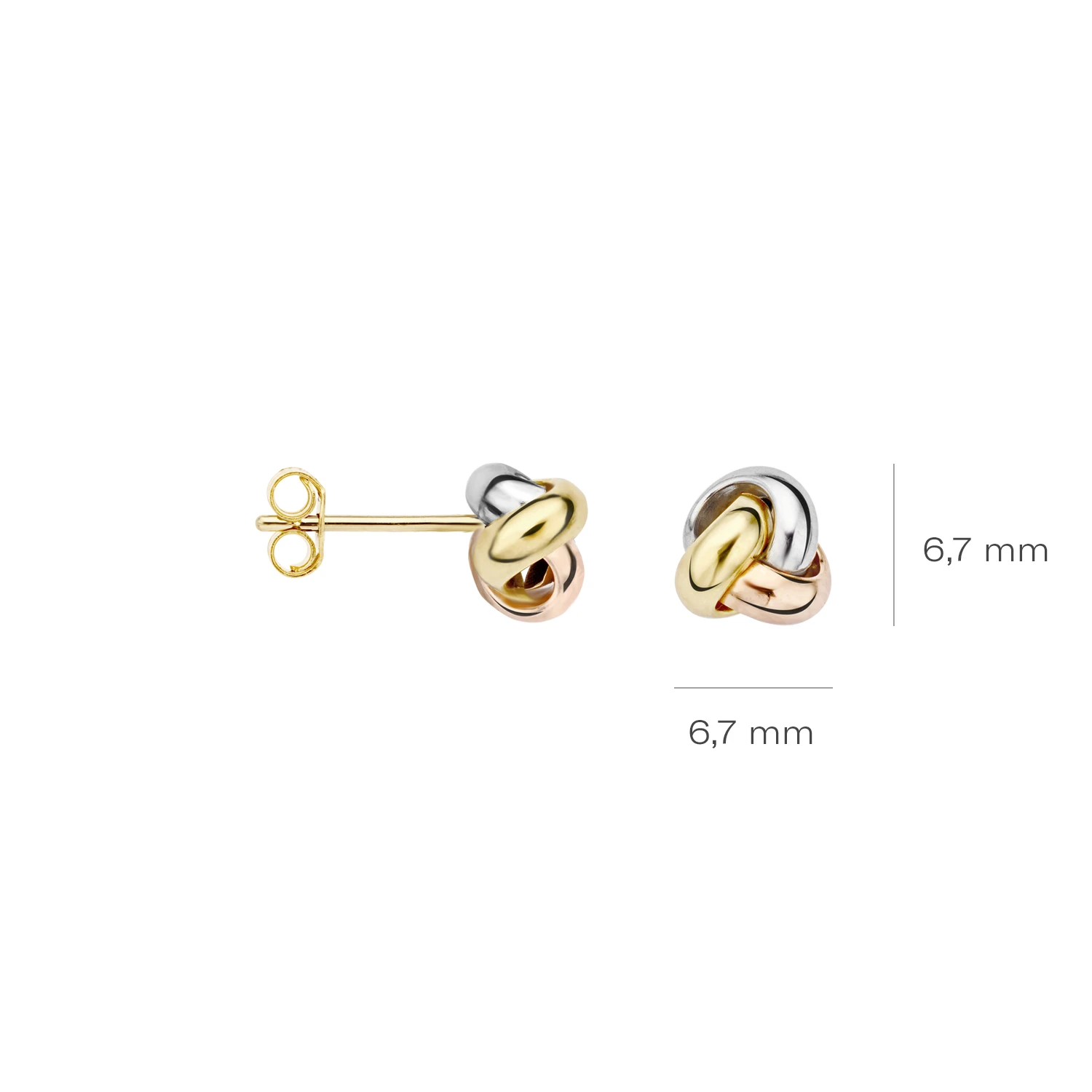 Blush Oorbellen 7157WYR -  Wit, Rosé en Geel Goud (14k)