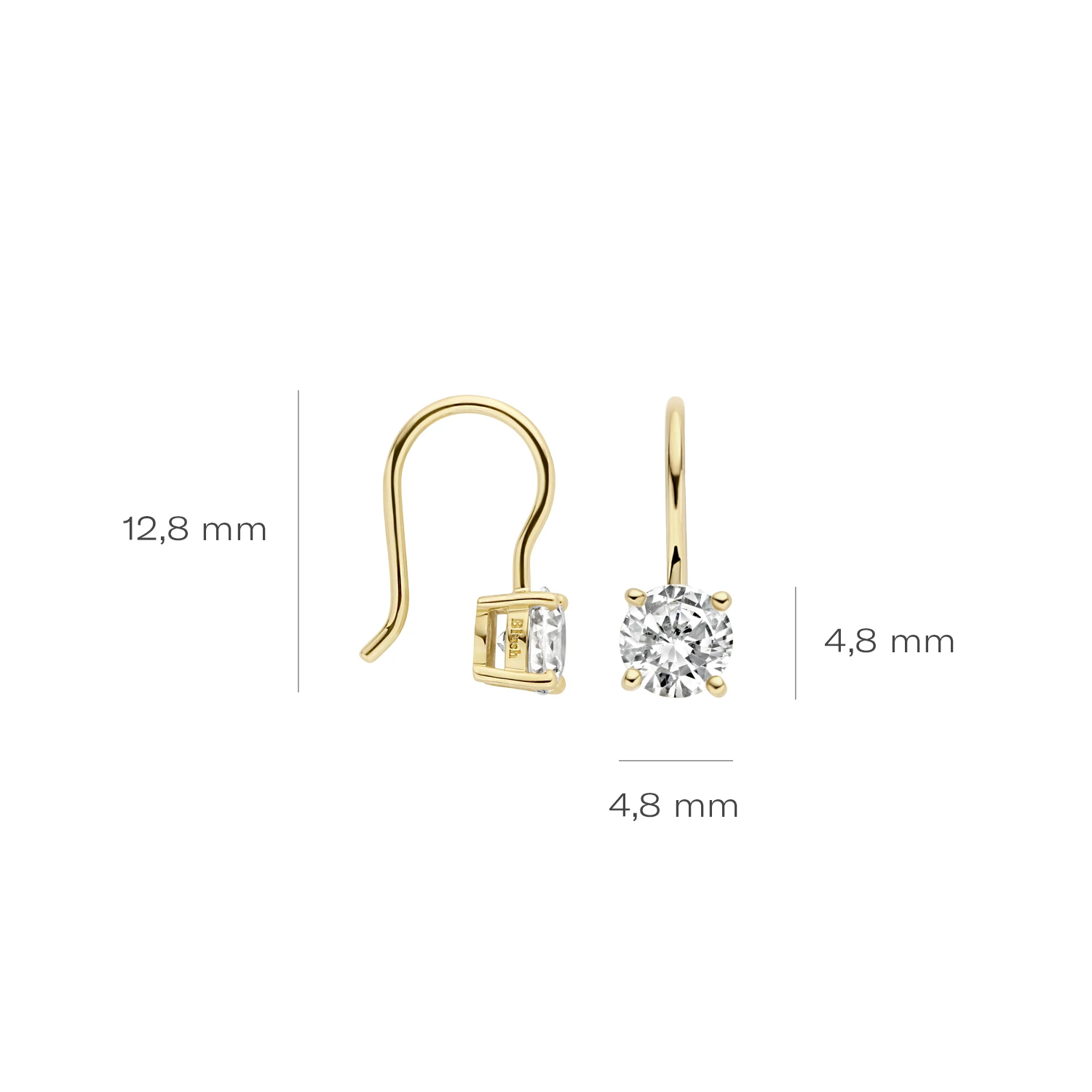 Blush Oorbellen 7296YZI -  Geel Goud (14k) met Zirkonia