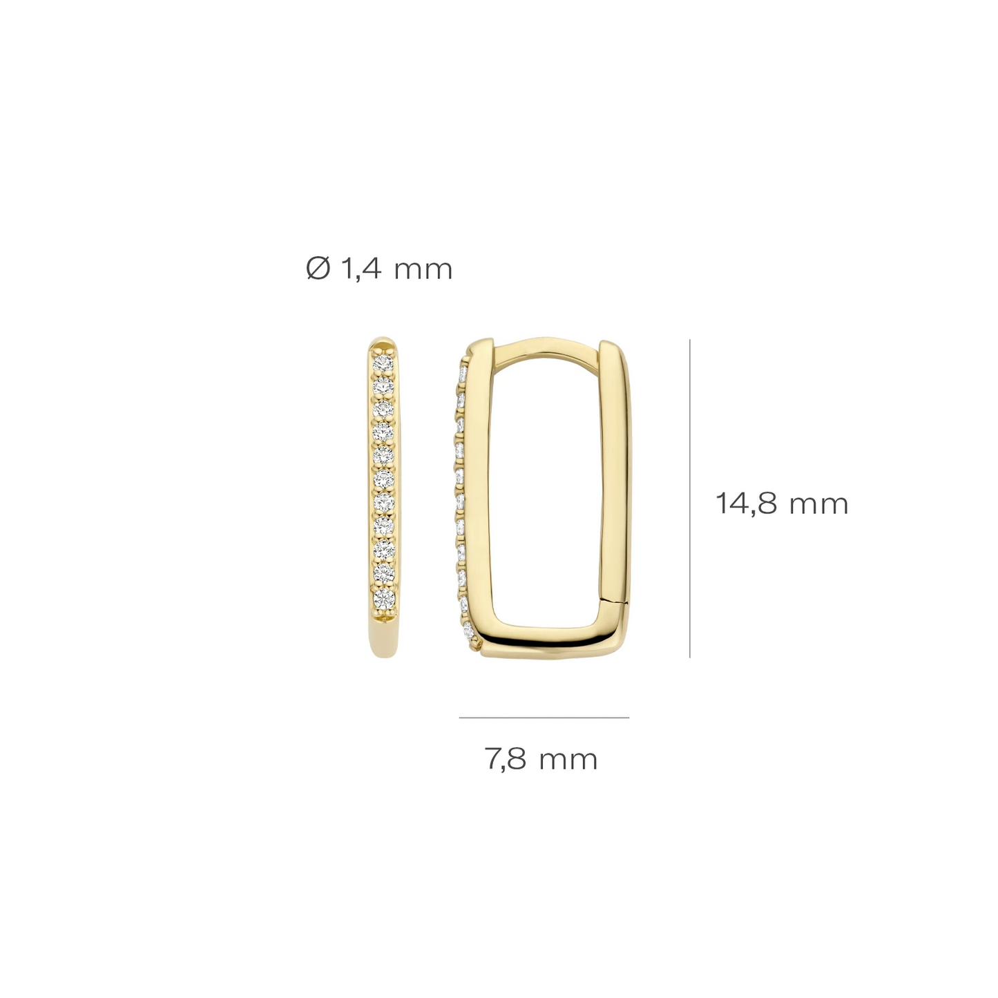 Blush Oorbellen 7318YZI - Geel Goud (14k) met Zirkonia