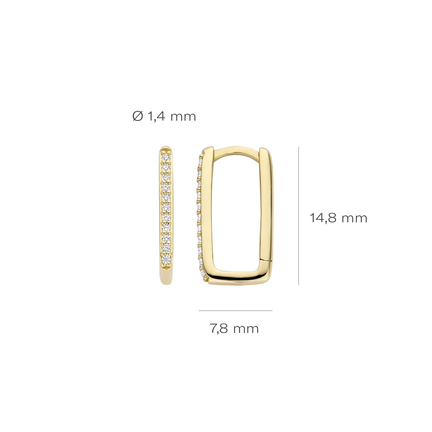 Blush Oorbellen 7318YZI - Geel Goud (14k) met Zirkonia