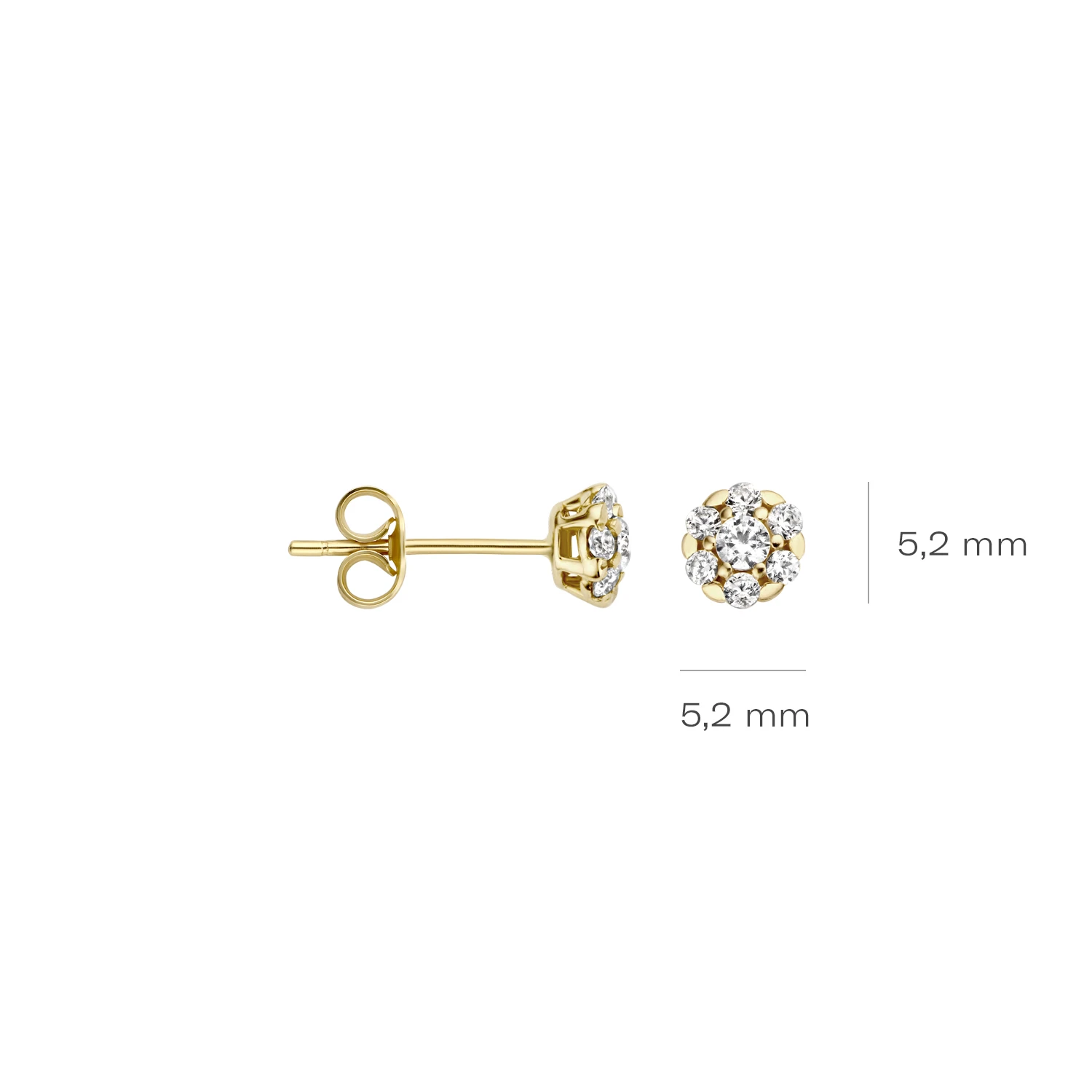 Blush Oorknoppen 7241YZI - Geel Goud met Zirkonia (14k)