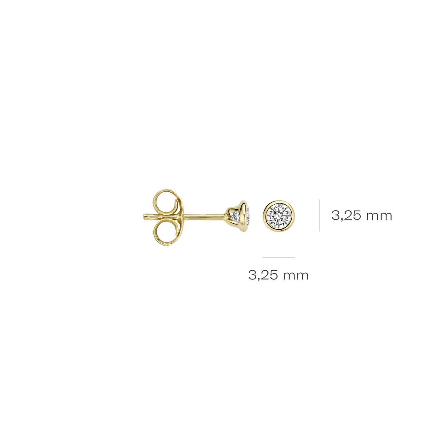 Blush Oorknoppen 7255YZI - Geel Goud met Zirkonia (14k)