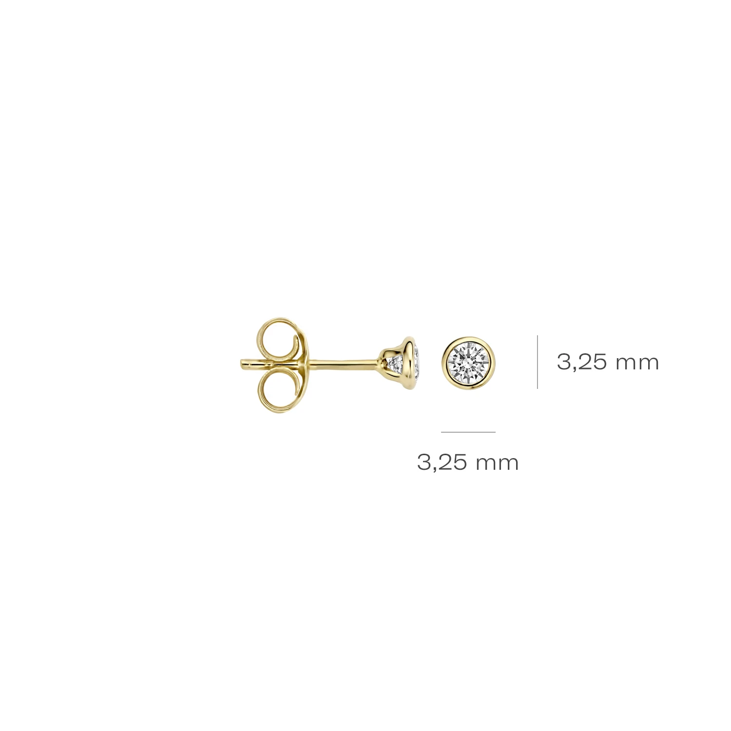 Blush Oorknoppen 7255YZI - Geel Goud met Zirkonia (14k)