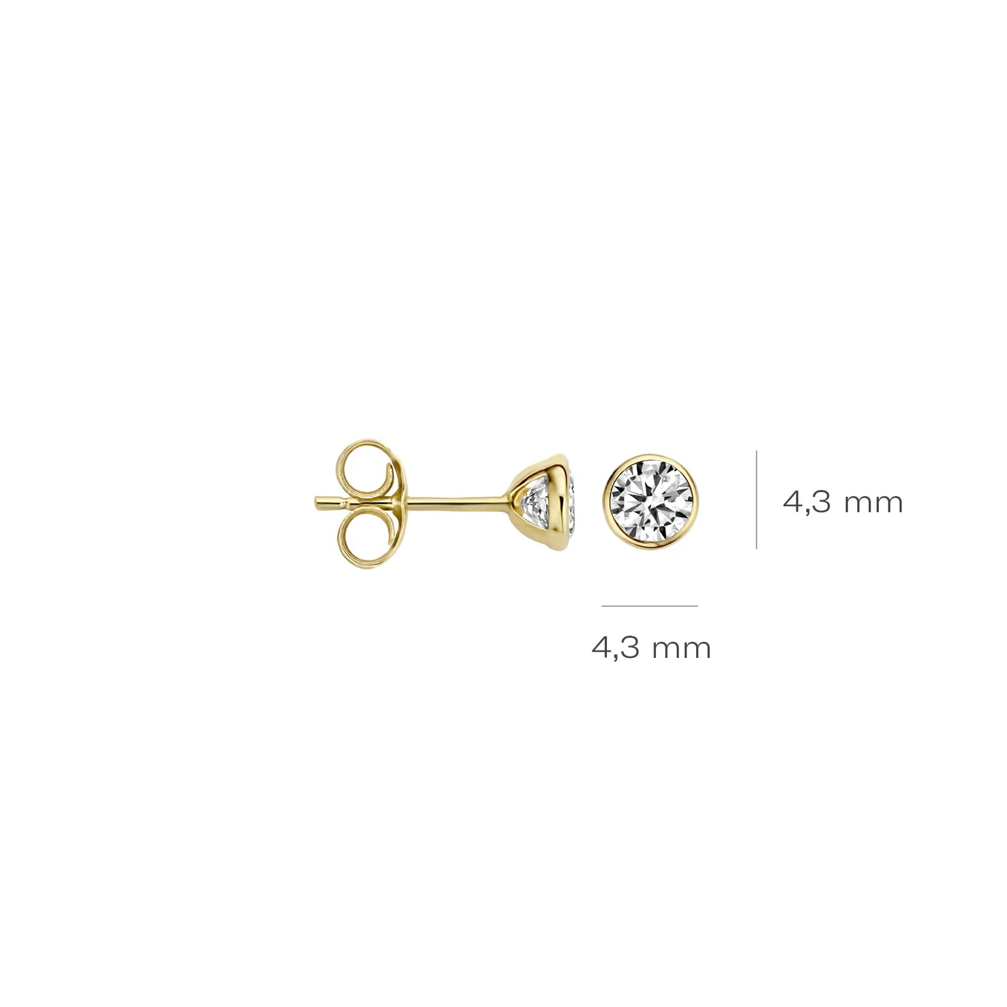 Blush Oorknoppen 7257YZI - Geel Goud met Zirkonia (14k)