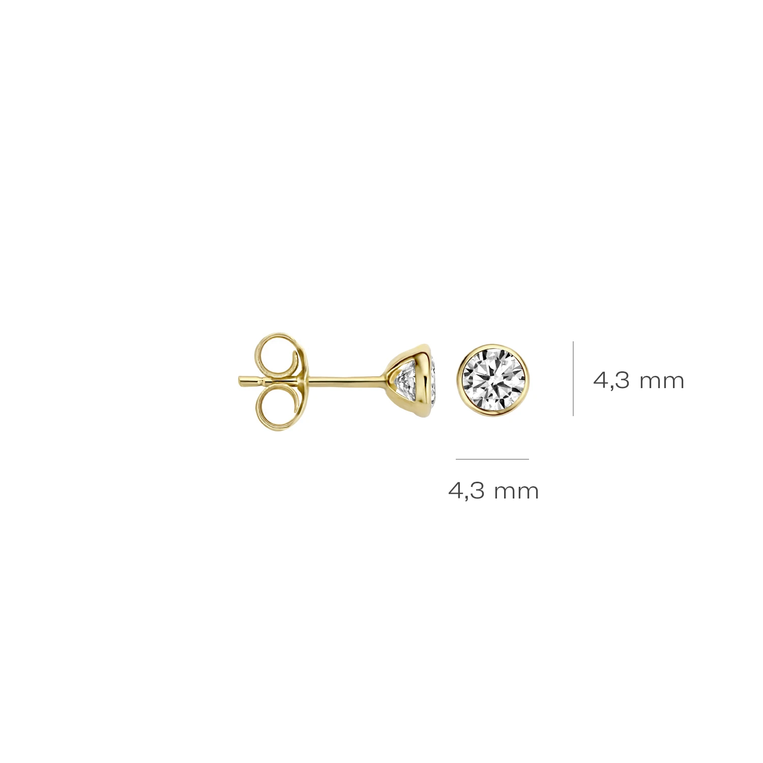 Blush Oorknoppen 7257YZI - Geel Goud met Zirkonia (14k)