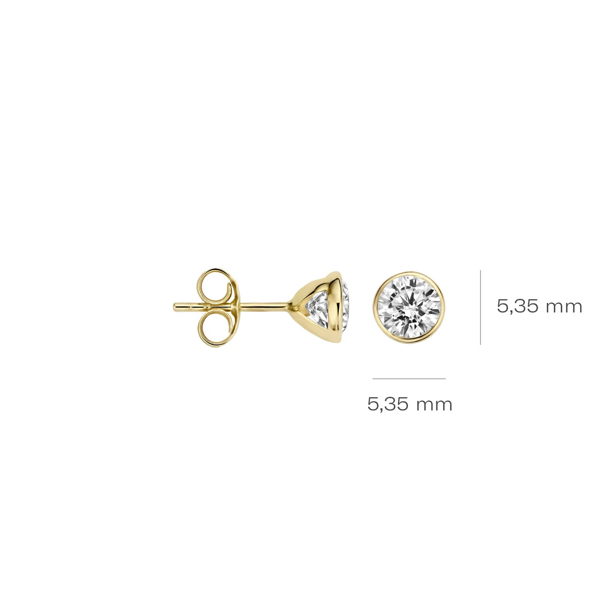 Blush Oorknoppen 7258YZI - Geel Goud met Zirkonia (14k)