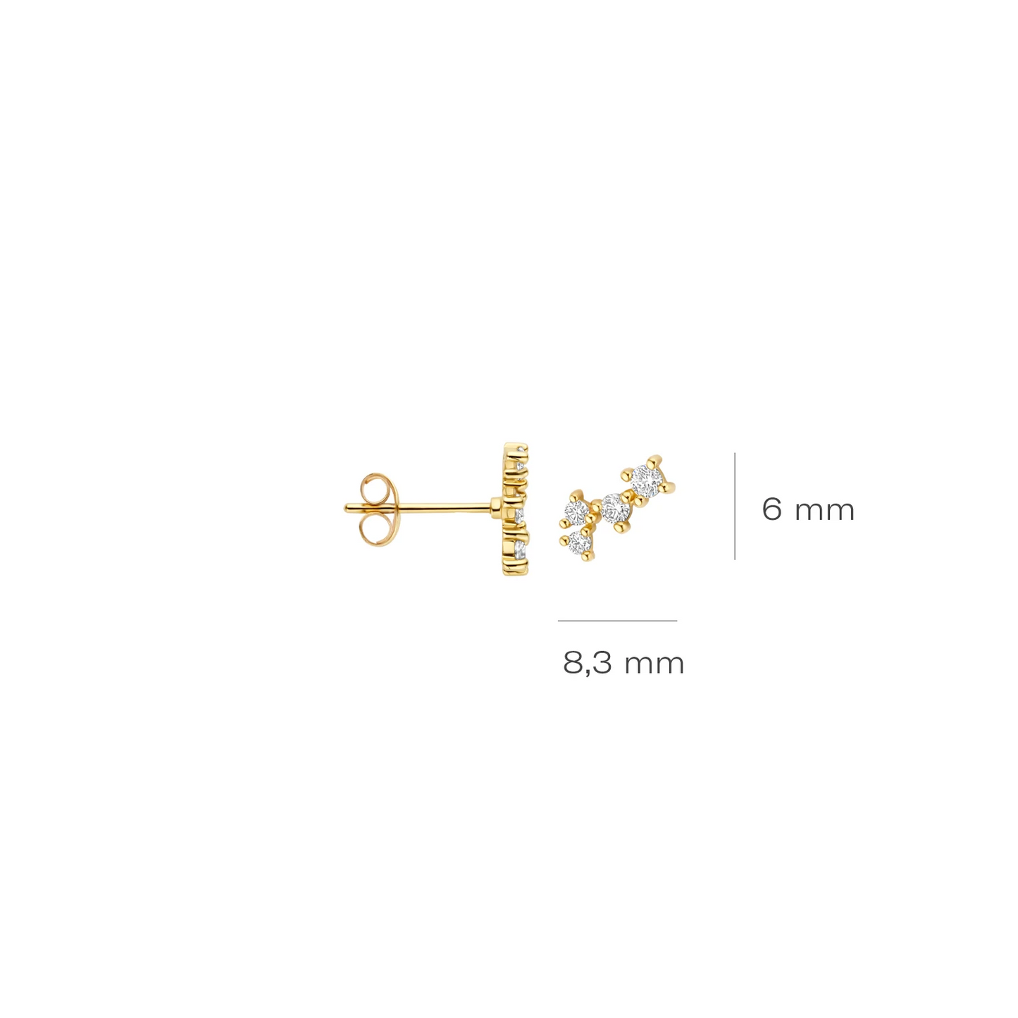 Blush Oorknoppen 7373YZI - Geelgoud (14k) met Zirconia