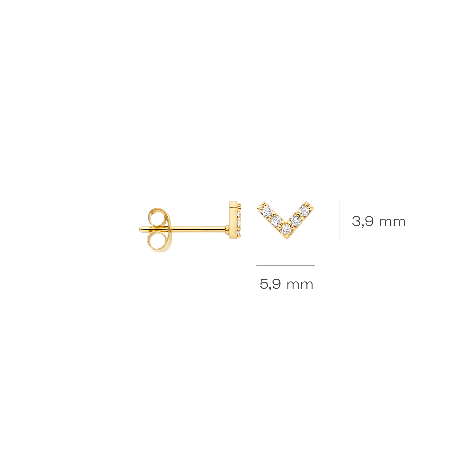 Blush Oorknoppen 7374YZI - Geelgoud (14k) met Zirconia