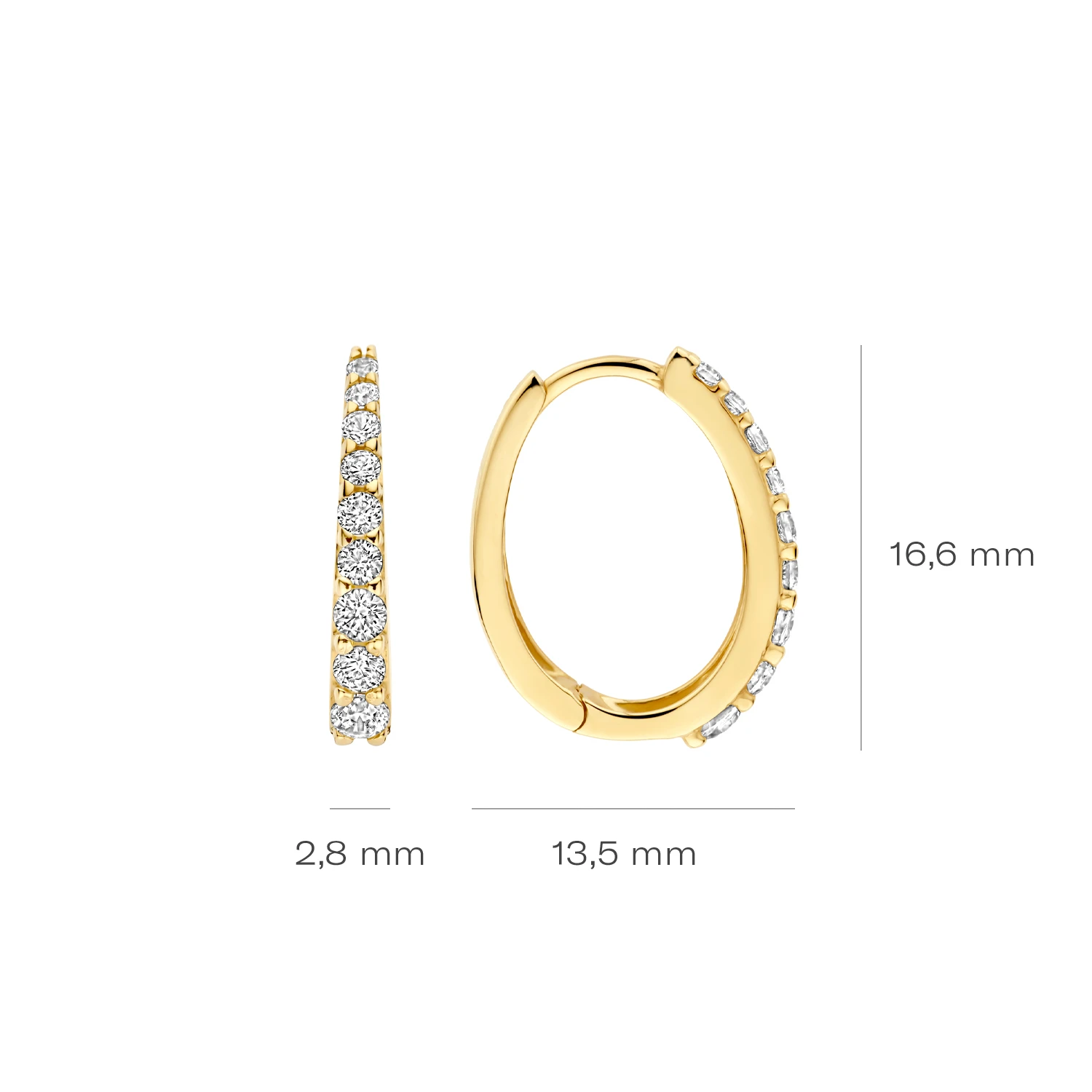 Blush Oorringen 7342YZI - Geelgoud (14k) met Zirkonia