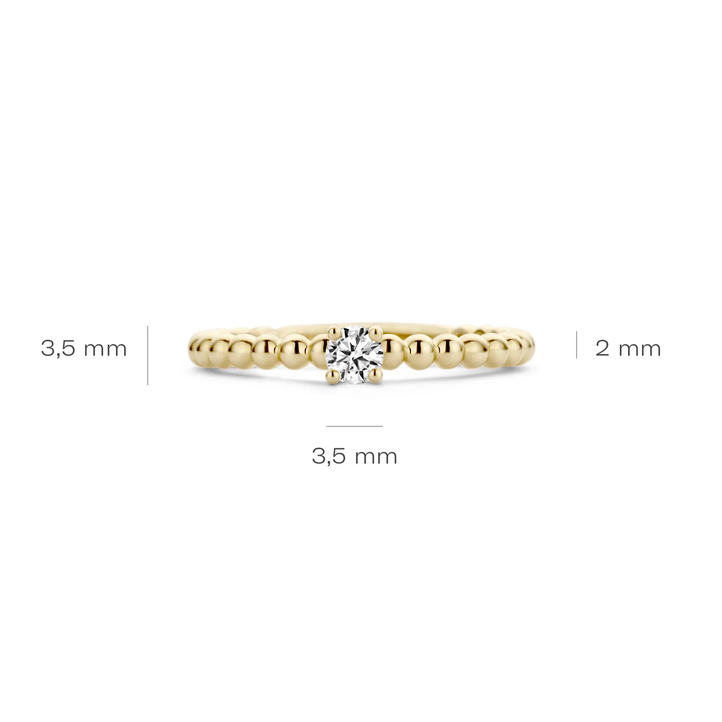 Blush Ring 1111YZI -  Geel Goud (14k) met Zirkonia