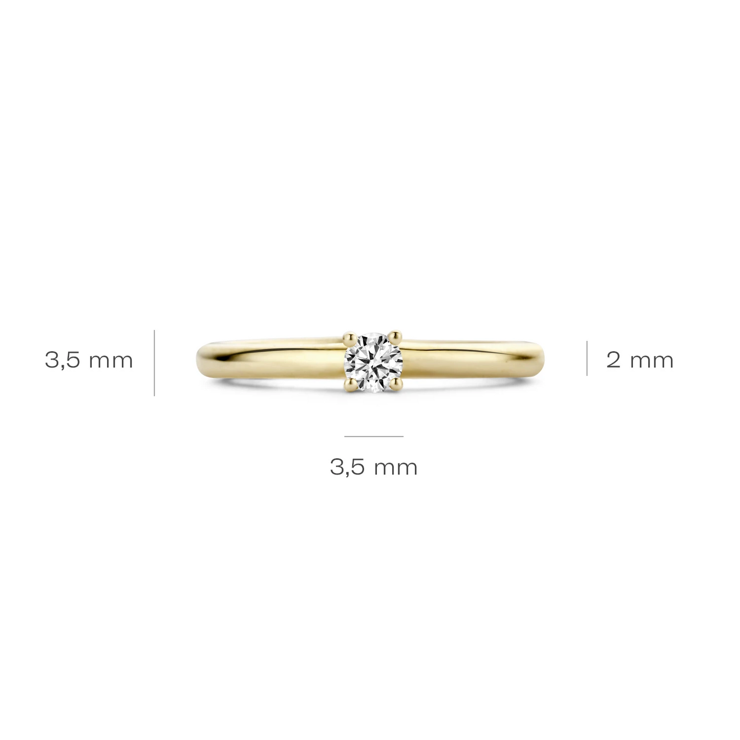 Blush Ring 1112YZI -  Geel Goud (14k) met Zirkonia
