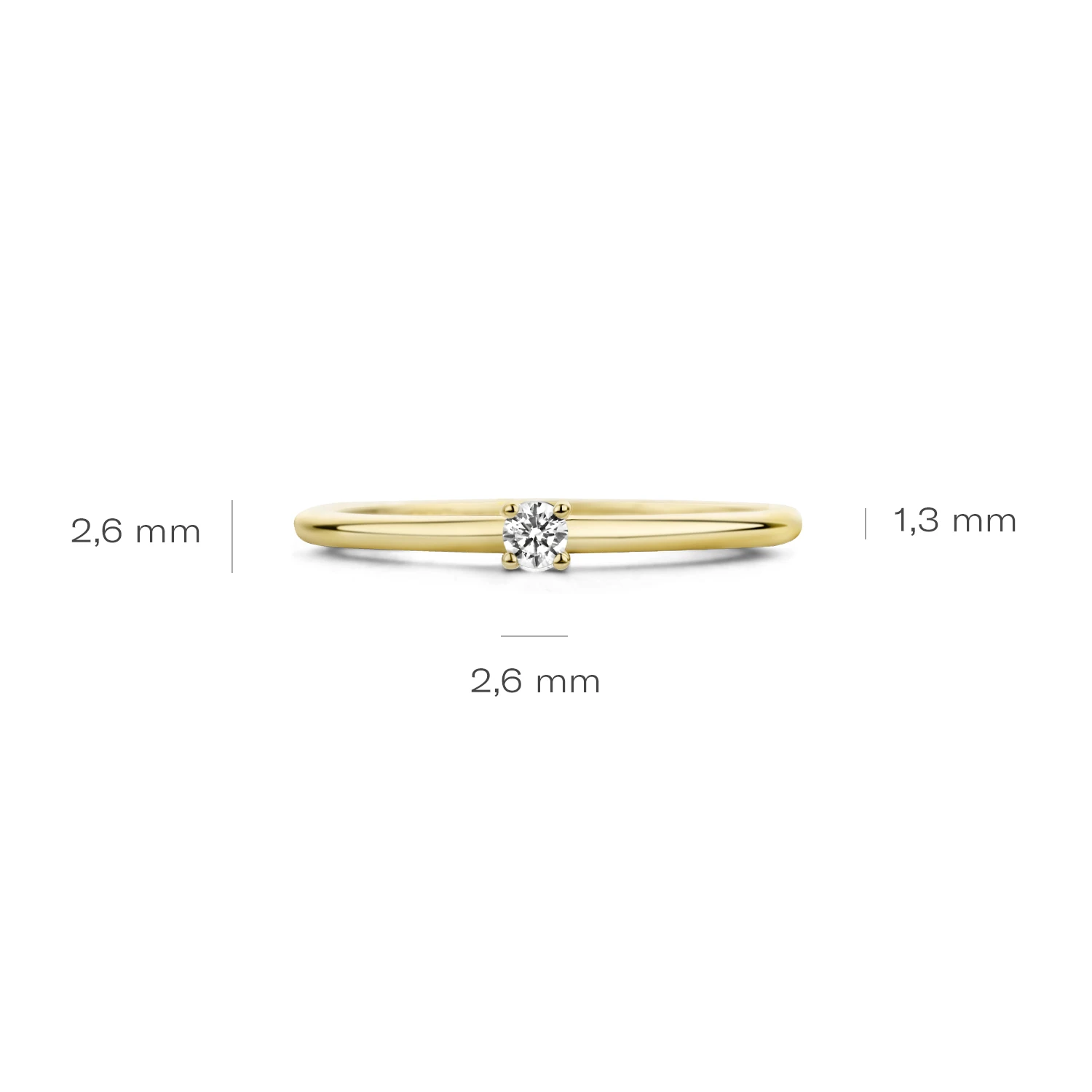 Blush Ring 1200YZI - Geel Goud (14k) met Zirkonia