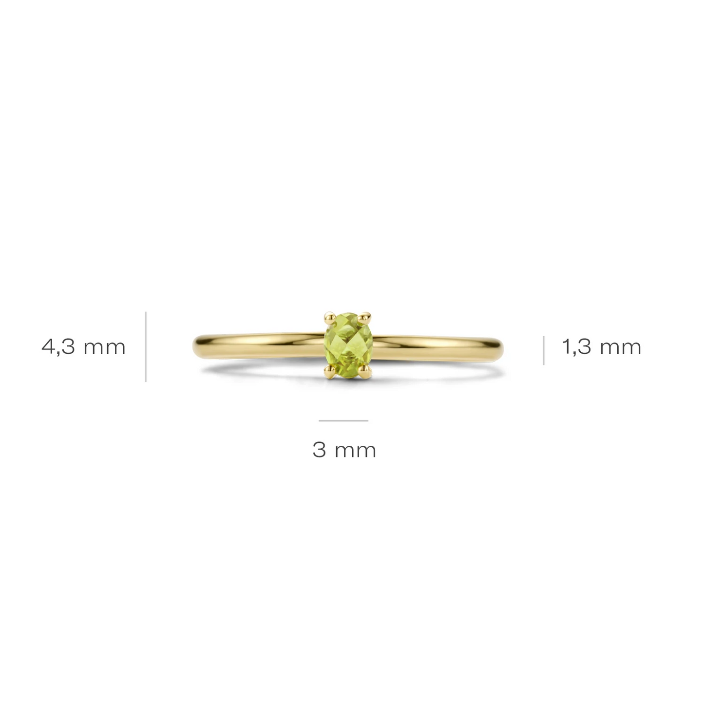 Blush Ring 1204WBT - Geel Goud met (14k) met Groene Peridot