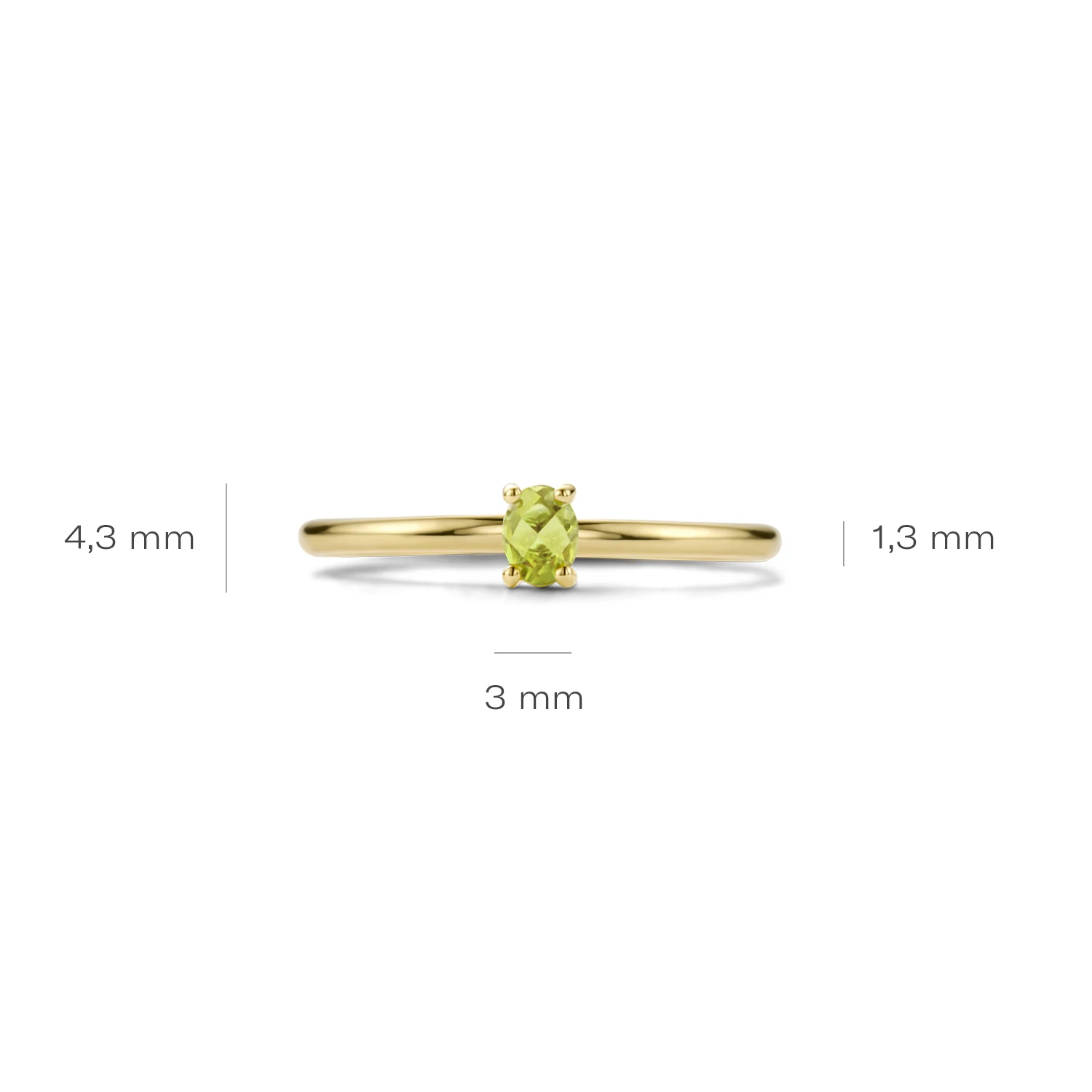 Blush Ring 1204WBT - Geel Goud met (14k) met Groene Peridot