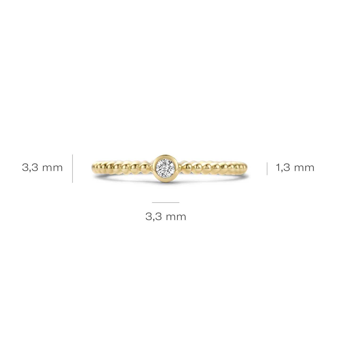 Blush Ring 1216YZI - Geel Goud met Zirkonia (14k)
