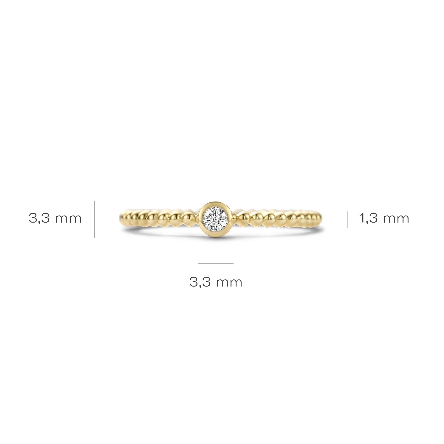 Blush Ring 1216YZI - Geel Goud met Zirkonia (14k)