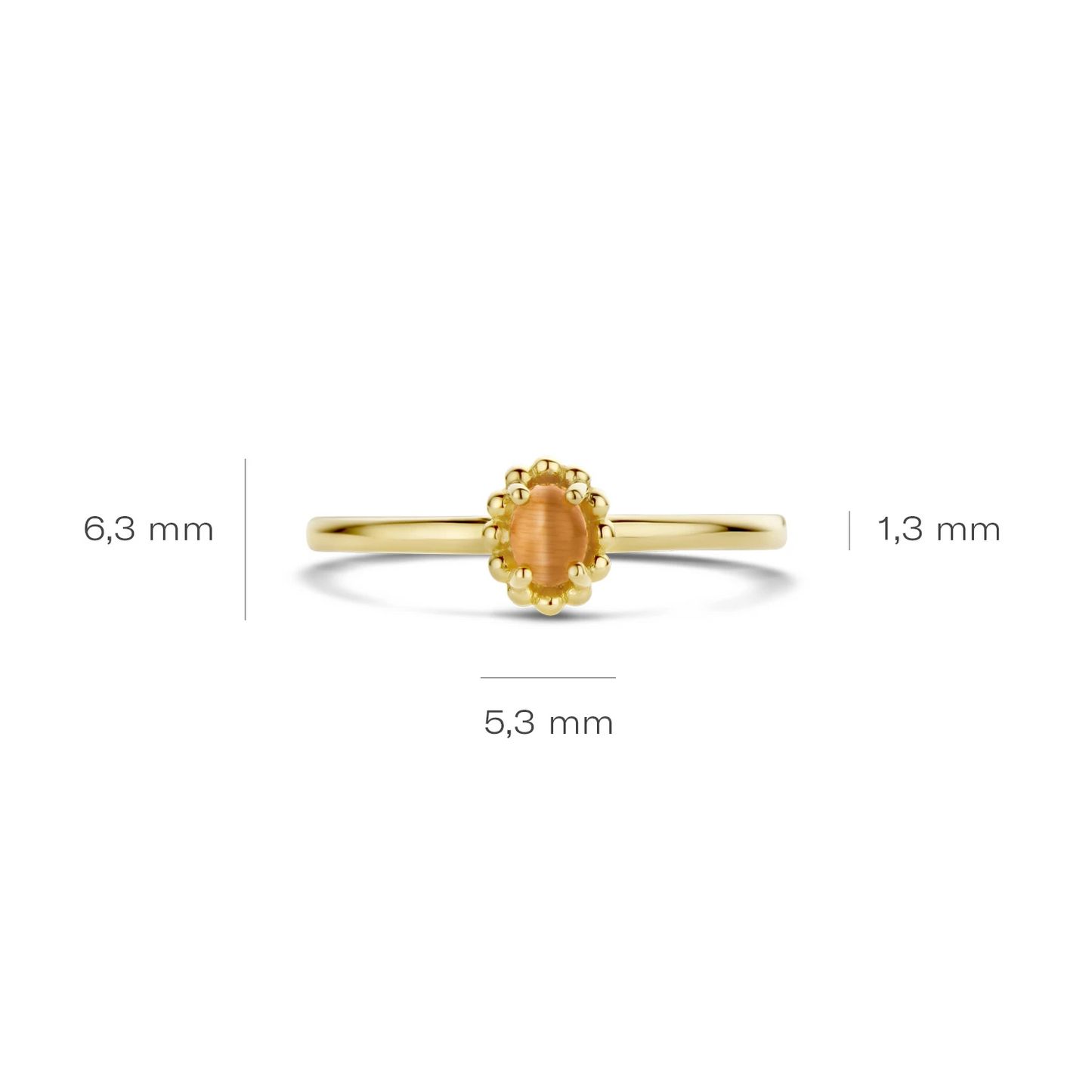 Blush Ring 1225YCO - Geel Goud met (14k) met Cat's eye Orange