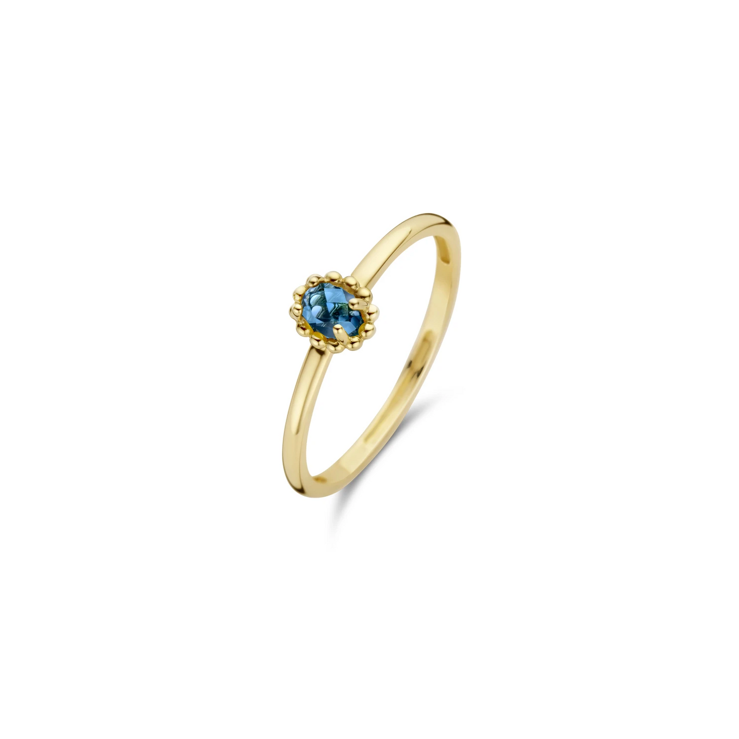 Blush Ring 1227YLB - Geel Goud met London blue Topaz (14k)