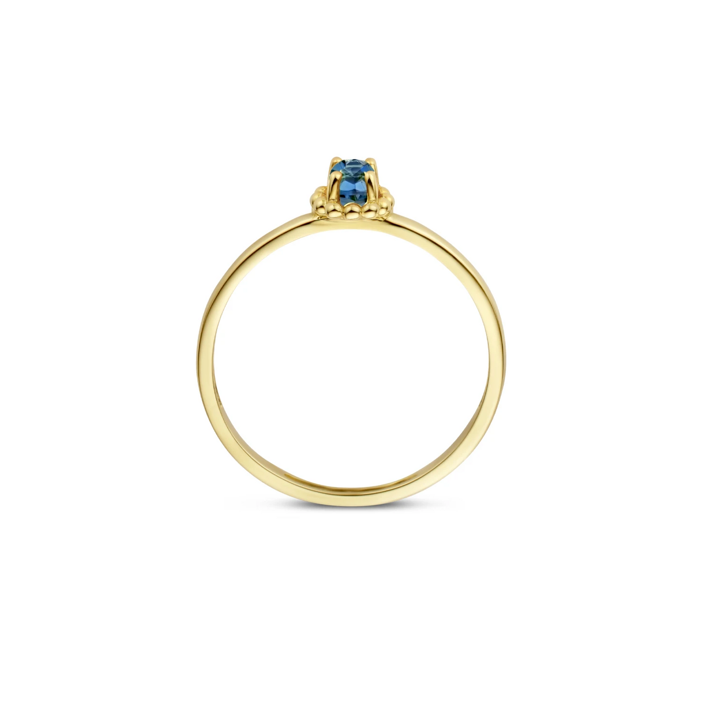 Blush Ring 1227YLB - Geel Goud met London blue Topaz (14k)