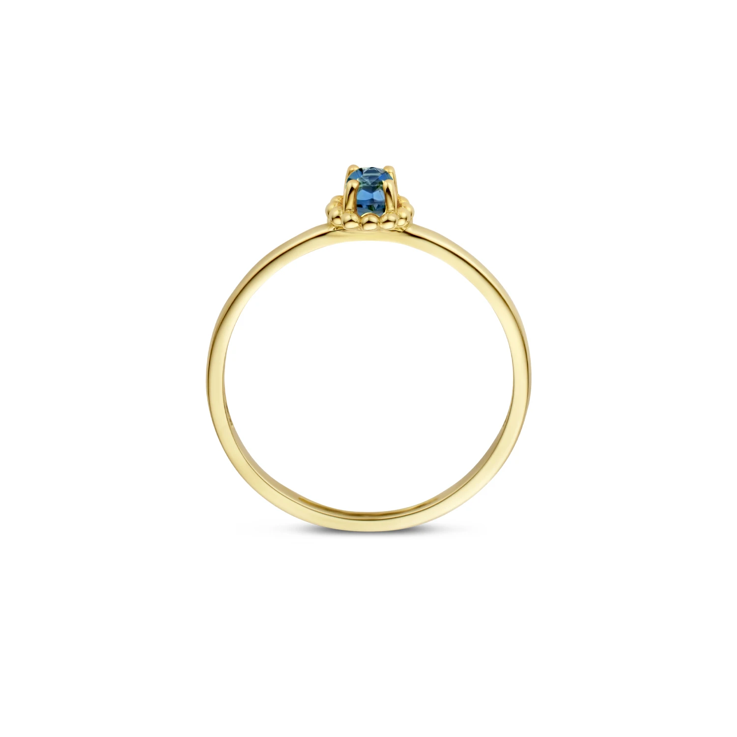 Blush Ring 1227YLB - Geel Goud met London blue Topaz (14k)