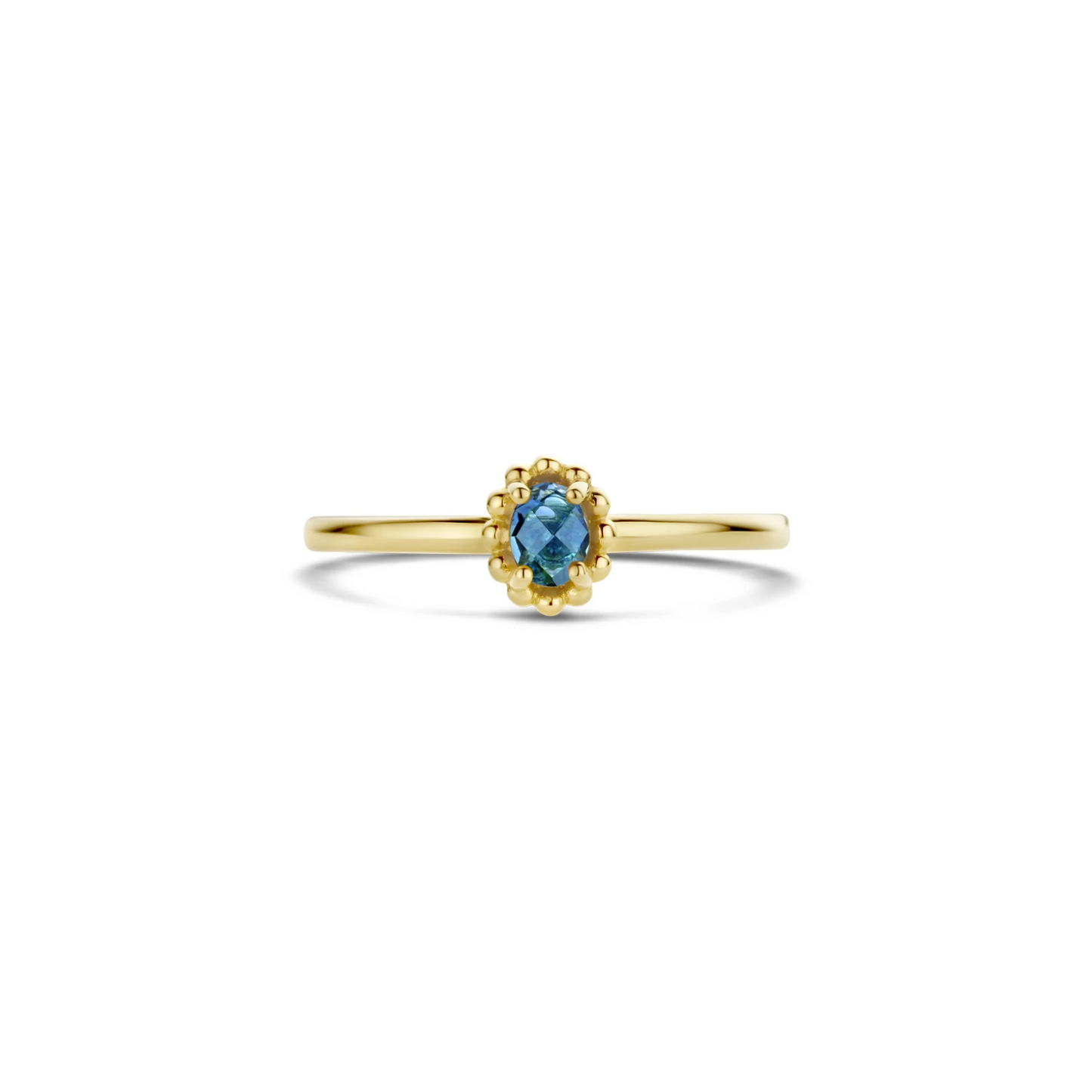 Blush Ring 1227YLB - Geel Goud met London blue Topaz (14k)