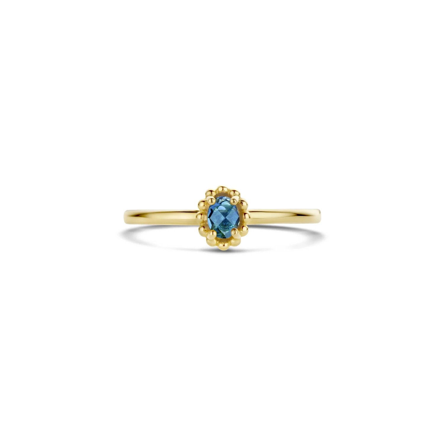 Blush Ring 1227YLB - Geel Goud met London blue Topaz (14k)