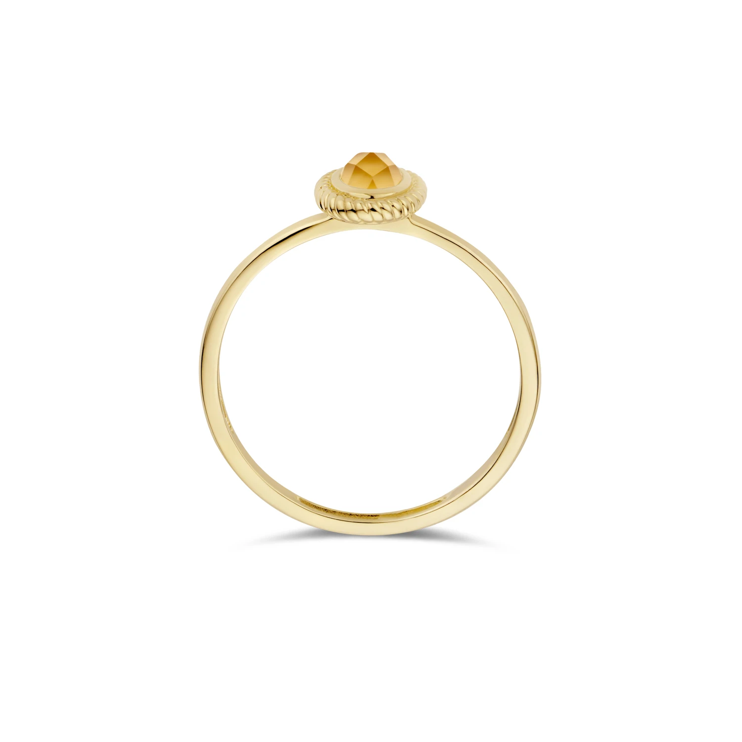 Blush Ring 1239YMC - Geel Goud met Doublette van Citrine met Mother of Pearl (14k)