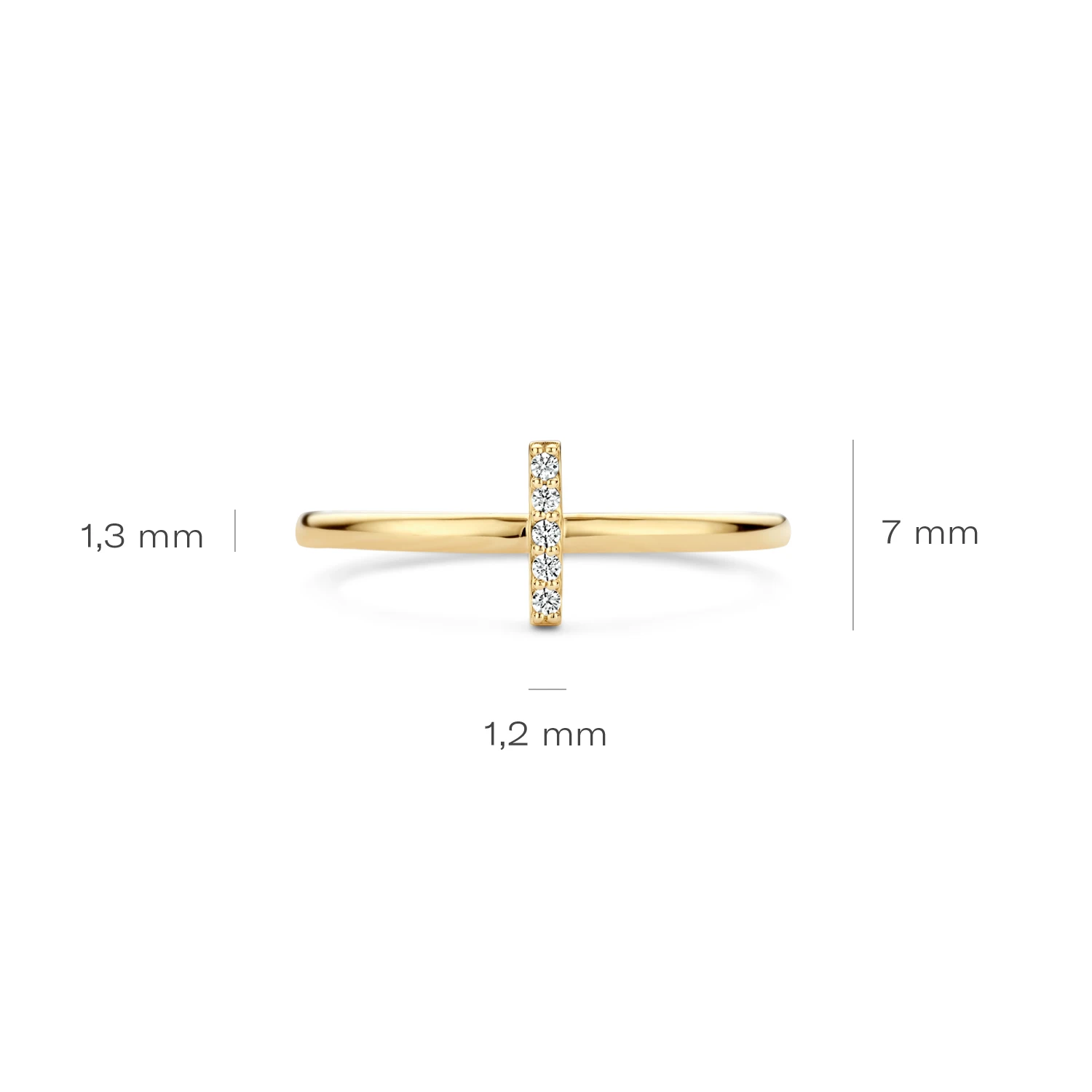 Blush Ring 1252YZI - Geel Goud (14k) met Zirkonia