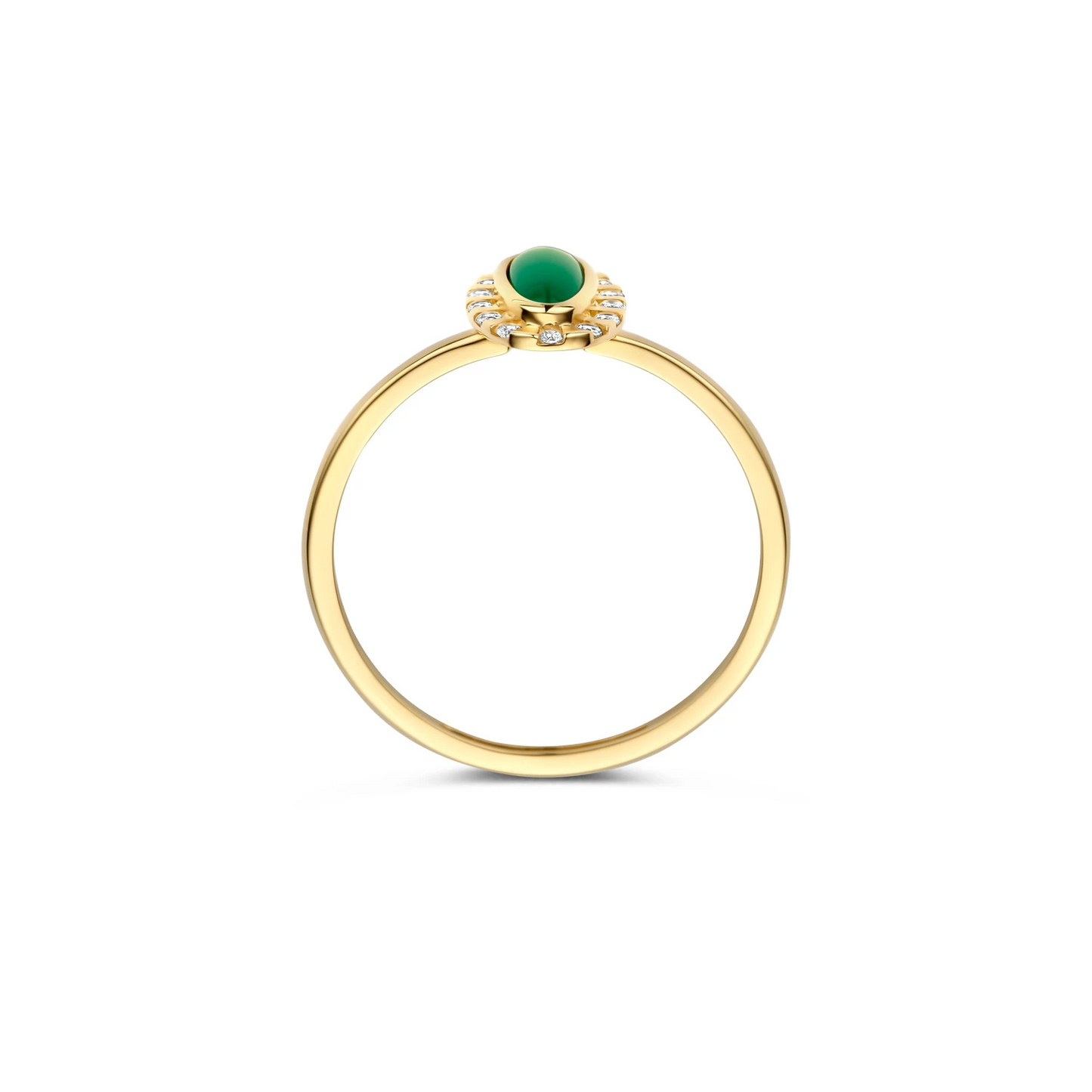Blush Ring 1266YGA - Geelgoud (14k) met Groene Agaat