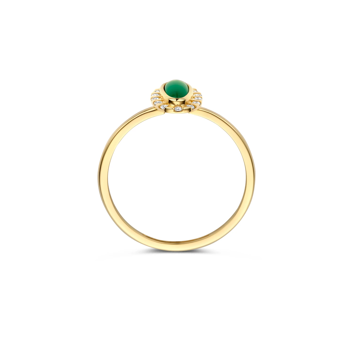 Blush Ring 1266YGA - Geelgoud (14k) met Groene Agaat