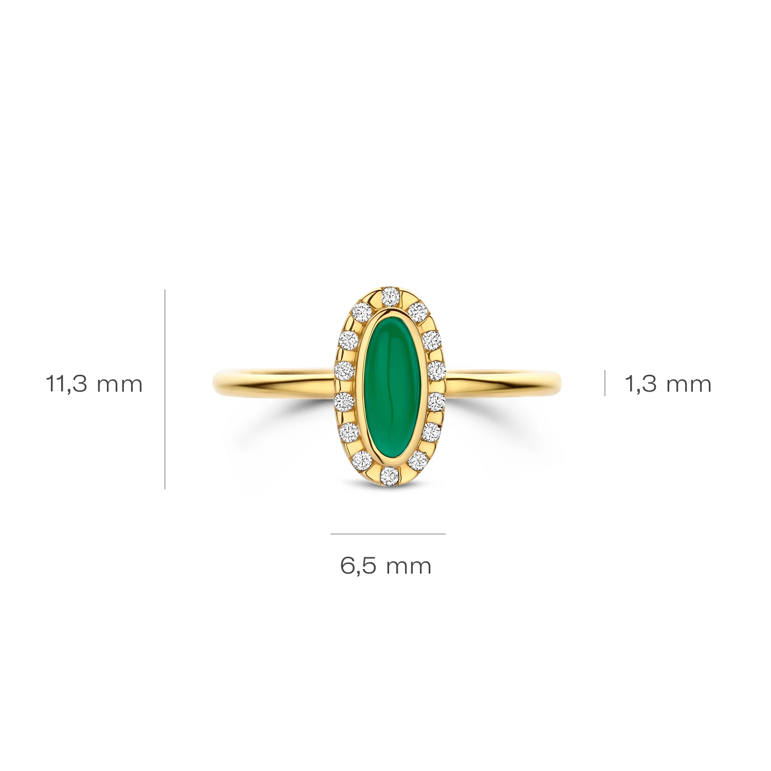 Blush Ring 1266YGA - Geelgoud (14k) met Groene Agaat