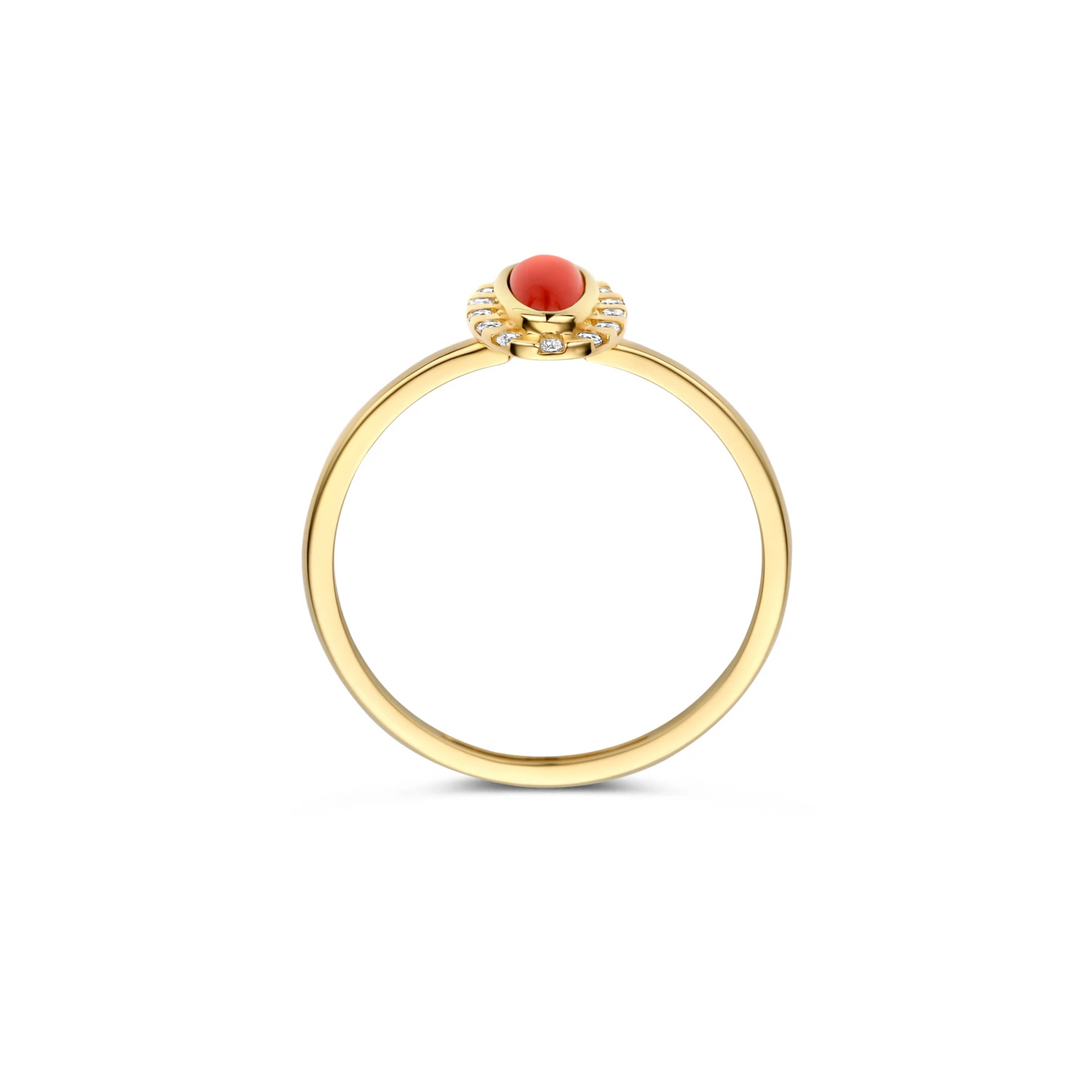 Blush Ring 1266YRA - Geelgoud (14k) met Rode Agaat