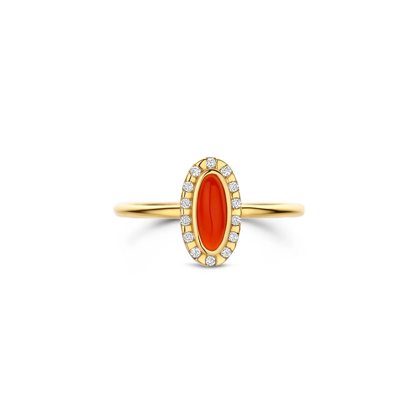 Blush Ring 1266YRA - Geelgoud (14k) met Rode Agaat