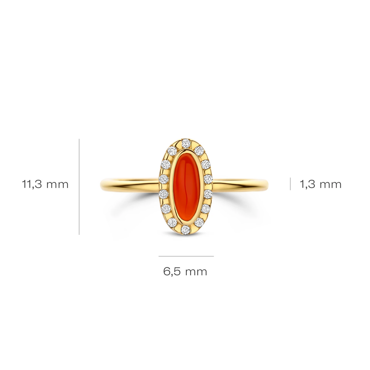 Blush Ring 1266YRA - Geelgoud (14k) met Rode Agaat